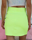 Chandler Neon Lime Belted Skirt - The Lace Cactus