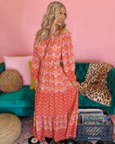 Jalen Jakarta Rust and Pink Maxi Dress - The Lace Cactus