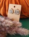 Clay Leopard Pumpkin Post Earrings - The Lace Cactus