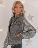 Betty Black Denim and Sequin Jacket - The Lace Cactus