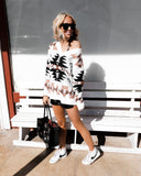 Isa Ivory and Black Aztec Sweater - The Lace Cactus