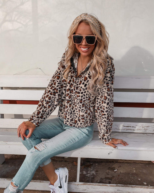 Brookline Brown Leopard Pullover - The Lace Cactus