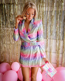 Mariana Multi Sequin Blazer Dress - The Lace Cactus