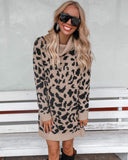 Celle Cheetah Sweater Dress - The Lace Cactus