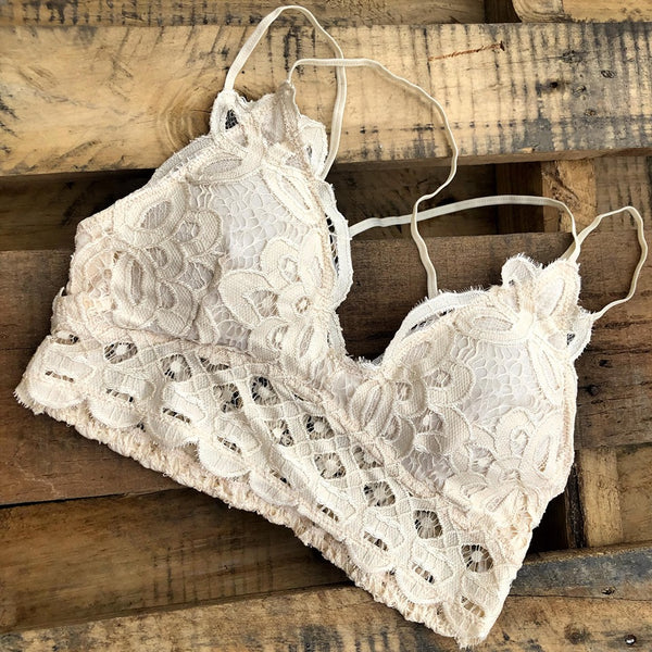 Cream Lace Bralette - The Lace Cactus