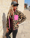 Hot Pink and Leopard Sherpa Jacket - The Lace Cactus