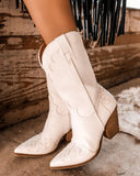 McKenna White Boots - The Lace Cactus