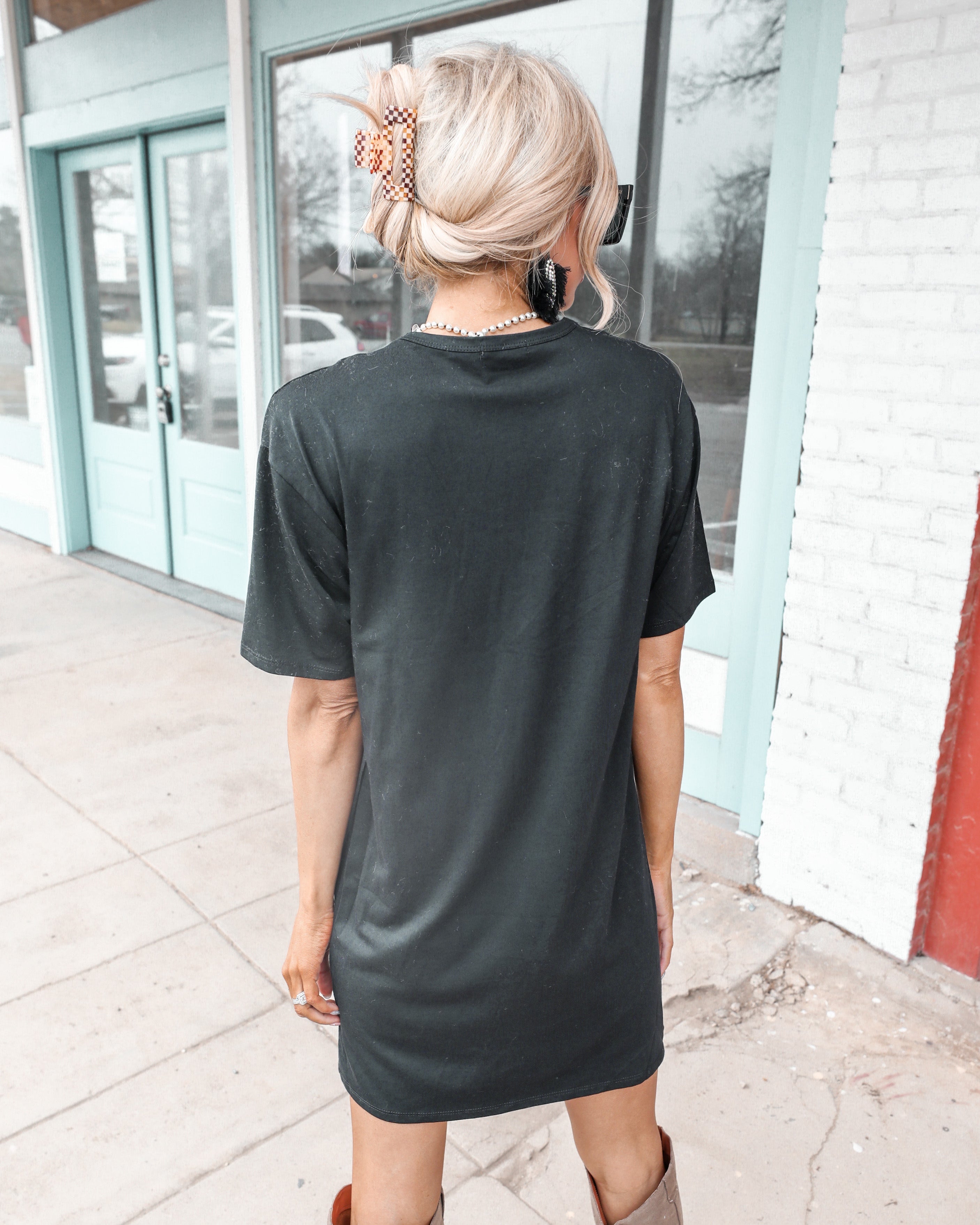 Simply You Slouchy Black Dress - The Lace Cactus