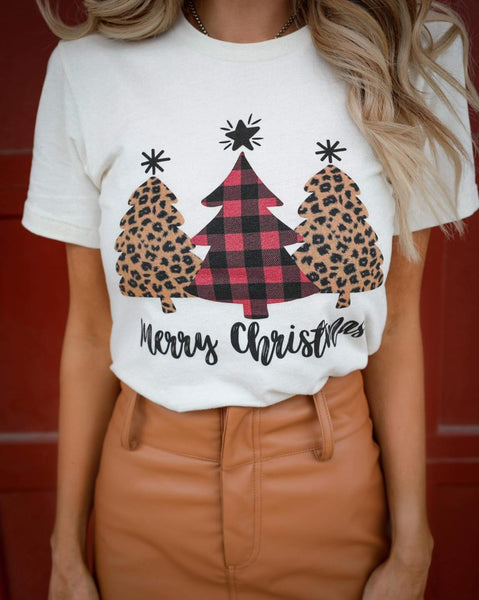 Cream "Merry Christmas" Graphic Tee - The Lace Cactus