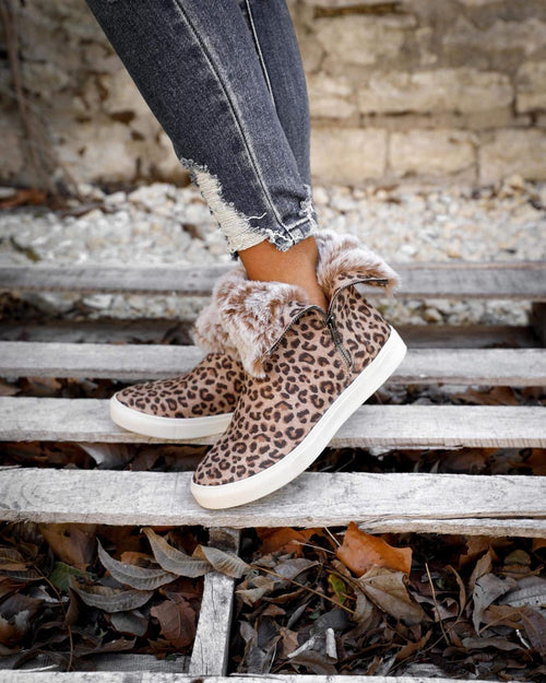 Very G Leopard Fur Lined Boots - The Lace Cactus