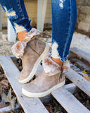 Very G Taupe Fur Lined Boots - The Lace Cactus