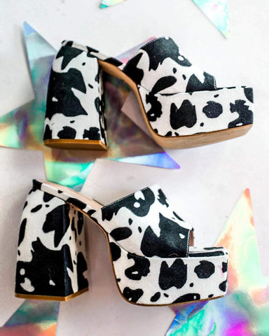 Cow sales print heels