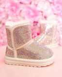 PRE-ORDER Baby Beige Rhinestone Fur Boots (KIDS) - The Lace Cactus