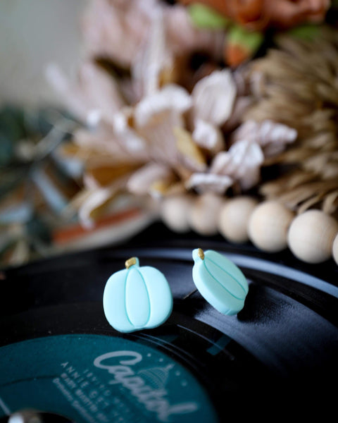 Mint Clay Pumpkin Earrings - The Lace Cactus