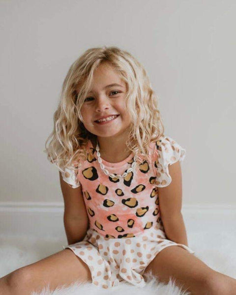 Pink Leopard Polka Dot Swimsuit (KIDS) - The Lace Cactus