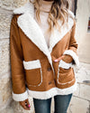 Catherine Camel Faux Suede Coat - The Lace Cactus