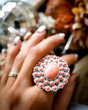 Peach Arena Cluster Ring - The Lace Cactus