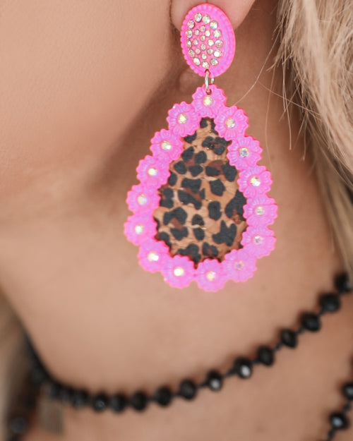 Haleah Hot Pink Teardrop Earrings - The Lace Cactus