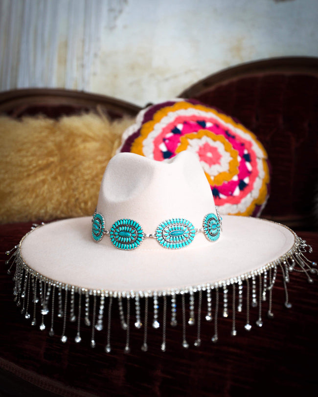 Tallulah Turquoise Western Hat Band - The Lace Cactus