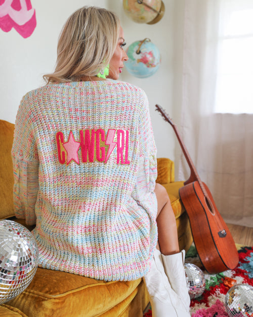 Crochet Rainbow “Cowgirl” Cardigan - The Lace Cactus