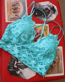 Turquoise Scalloped Lace Bralette - The Lace Cactus