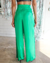 Gilly Green Pleated Pants - The Lace Cactus