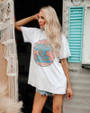 Light Grey “Rock & Roll” Graphic T-Shirt Dress - The Lace Cactus