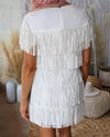 Whiskey White Tiered Studded Dress - The Lace Cactus