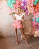 Pink Floral Smocked Shorts - The Lace Cactus