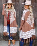 Camel Tribal Cardigan - The Lace Cactus