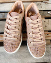 Not Rated Diva Rose Gold Bling Tennis Shoes - The Lace Cactus