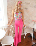 Poise Hot Pink Flare Pants - The Lace Cactus