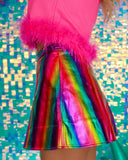 Davina Rainbow Holographic Skort - The Lace Cactus