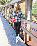 Black Buffalo Plaid Hooded Pullover - The Lace Cactus