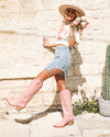 Indigo Pink Boots - The Lace Cactus