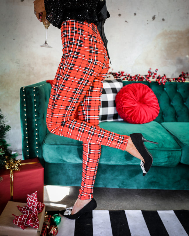 Dorothy Red Plaid Skinny Pants - The Lace Cactus