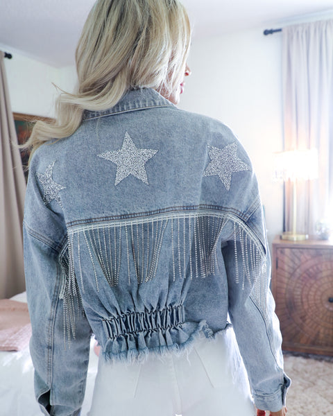 Date Night Denim Star Jacket - The Lace Cactus