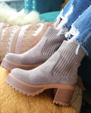 Stamp Taupe Booties - The Lace Cactus