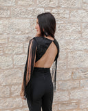 Torrey Black Sequin Jumpsuit - The Lace Cactus