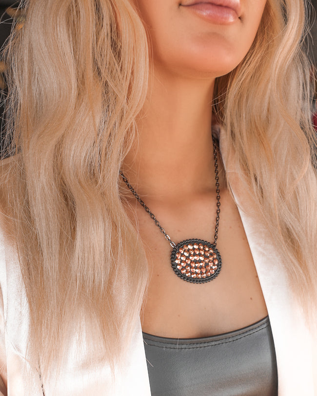Black and Rose Gold Bling Necklace - The Lace Cactus