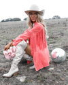 Dutton Coral Suede Jacket - The Lace Cactus