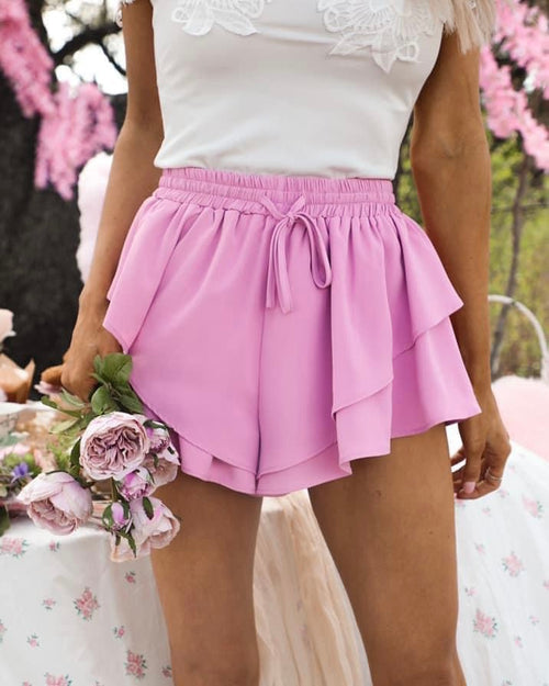 Sweet Pink Ruffle Shorts - The Lace Cactus