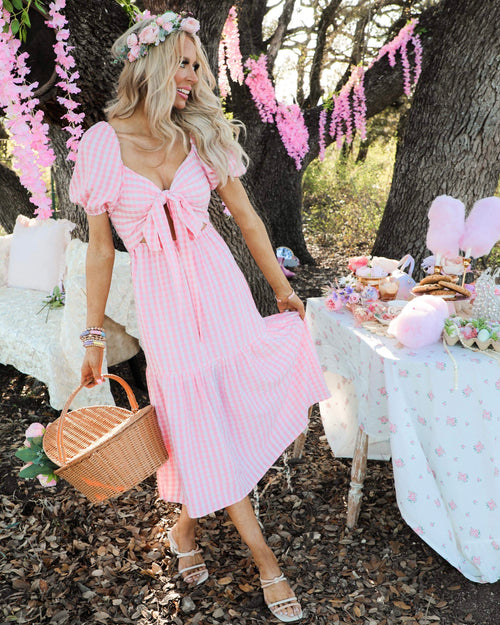 Picnic Time Pink Gingham  Dress - The Lace Cactus