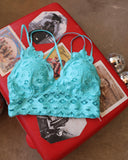 Turquoise Scalloped Lace Bralette - The Lace Cactus