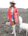 Dutton Coral Suede Jacket - The Lace Cactus