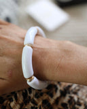 White Chunky Stretch Bracelet - The Lace Cactus