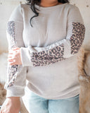 *PLUS* Oatmeal Chenille Chunky Leopard Contrast Sweater - The Lace Cactus