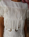 Whiskey White Tiered Studded Dress - The Lace Cactus