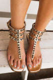 Oaklyn Metallic Gold Gladiator Sandals - The Lace Cactus