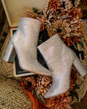Runway Champagne Rhinestone Booties - The Lace Cactus